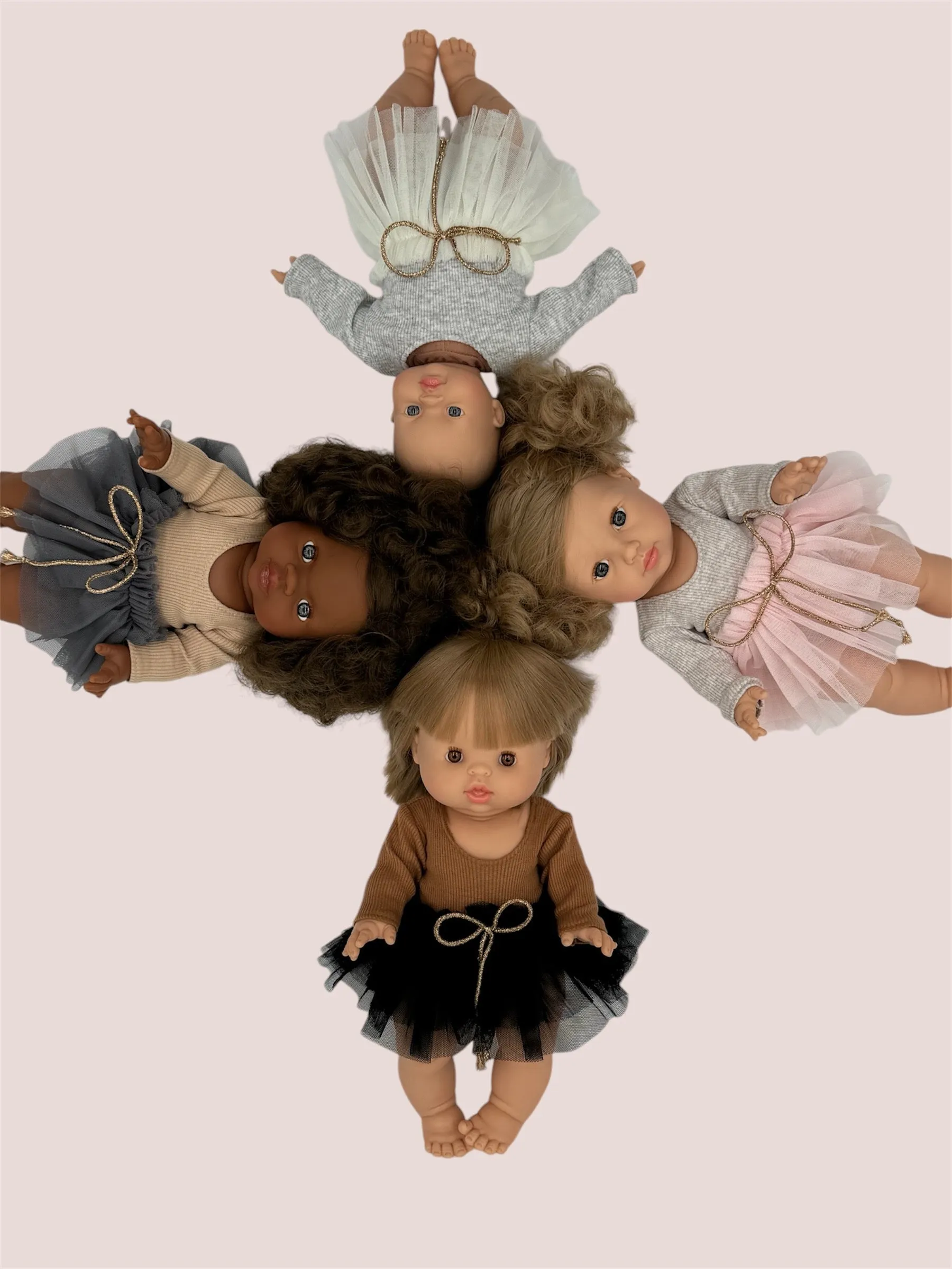 Minikane Doll Clothes | Doll Tutu Bodysuit - Blush Champagne